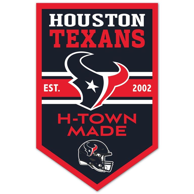 Houston Texans Chevron Wood Banner Sign 11x17"