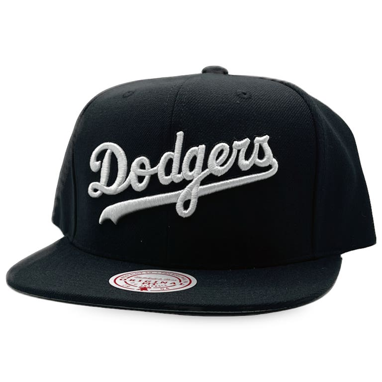 Los Angeles Dodgers Black Script Mitchell and Ness Snapback Hat