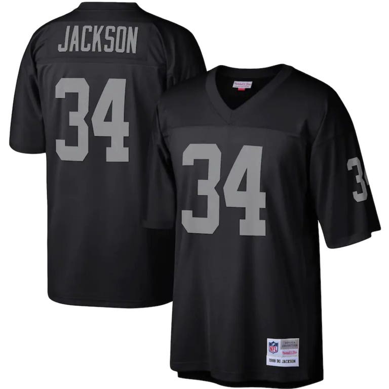 Los Angeles Raiders 1988 Bo Jackson #34 Black Mitchell and Ness Jersey
