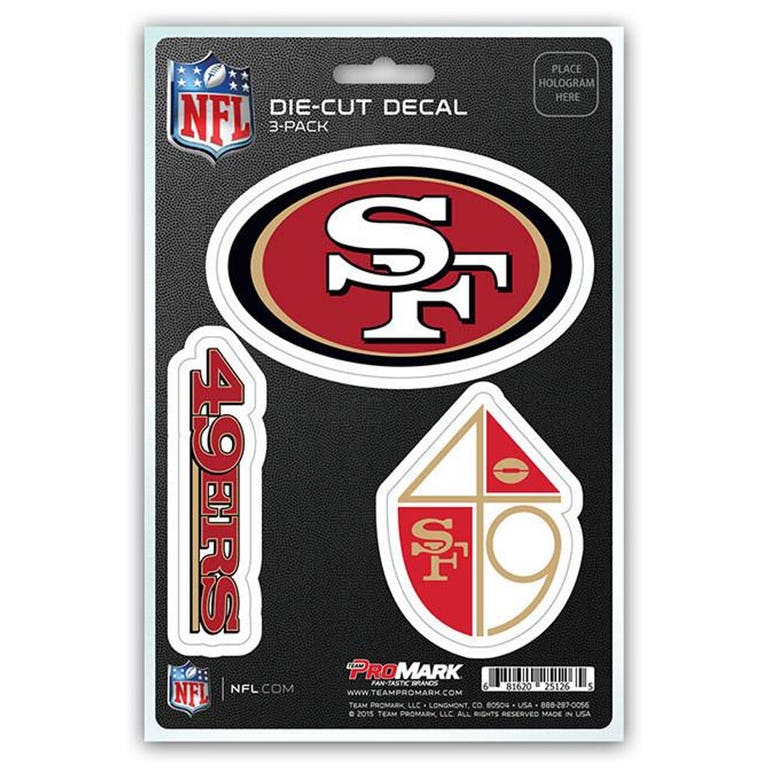 San Francisco 49ers Mini Decals 3 Pack