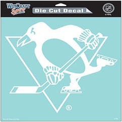 Pittsburgh Penguins White Perfect Cut Decal 8x8"