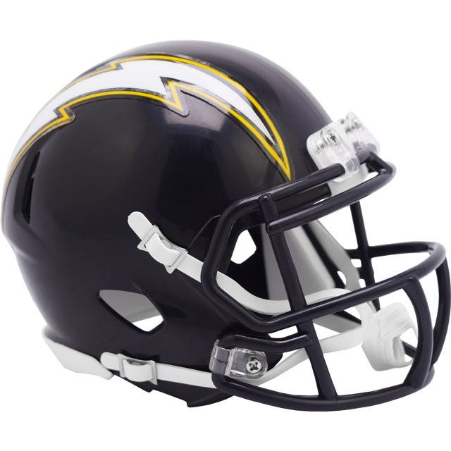 Los Angeles Chargers 1988-2006 Throwback Riddell Speed Mini Helmet