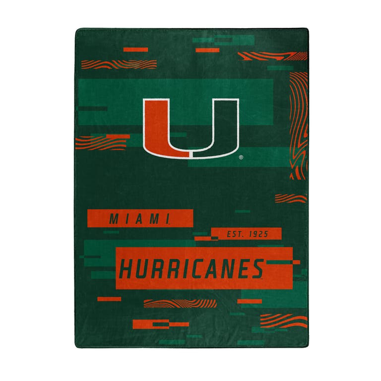 Miami Hurricanes Digital Design Raschel Blanket 60x80"