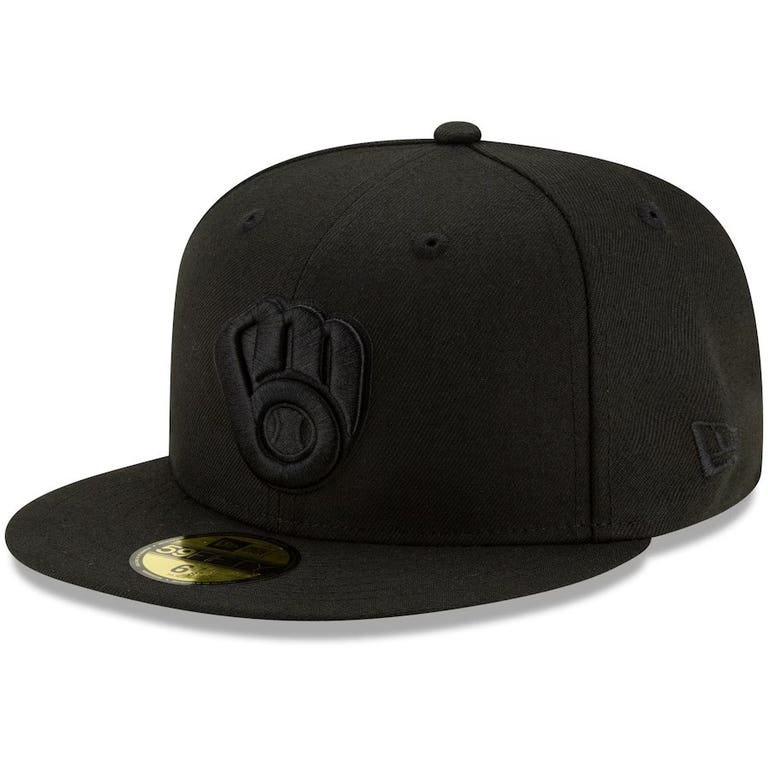 Milwaukee Brewers New Era 59FIFTY Blackout Hat
