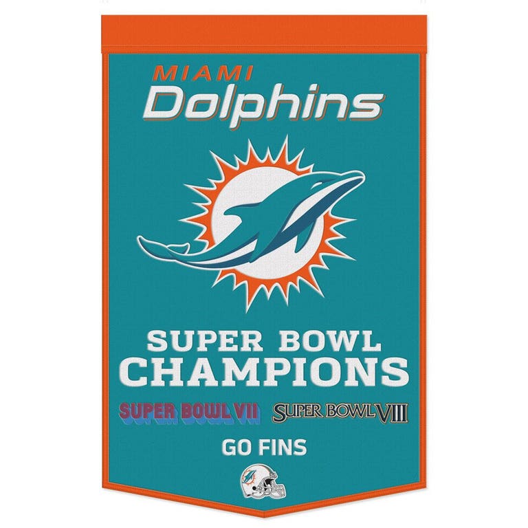 Miami Dolphins Wool Dynasty Championship Banner 24x38"