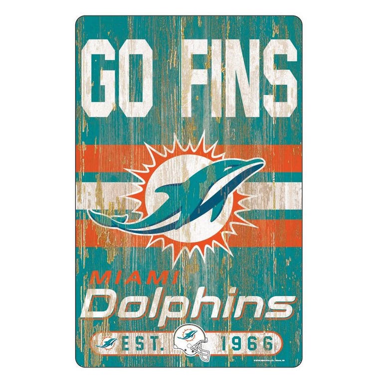 Miami Dolphins Wood Slogan Sign 11x17"