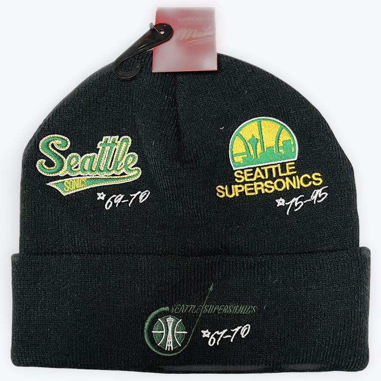 Seattle Supersonics All Over Logo Beanie