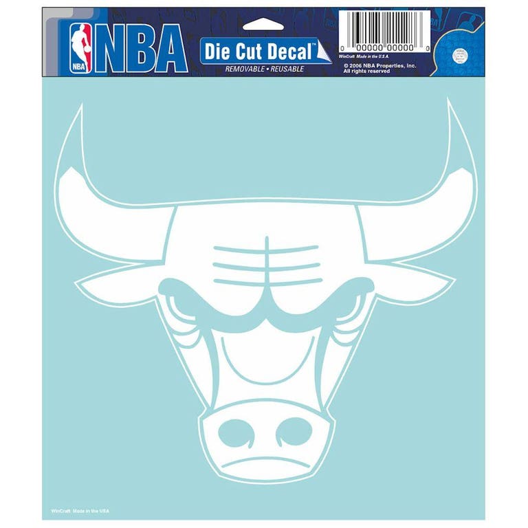 Chicago Bulls White Perfect Cut Decal 8x8"