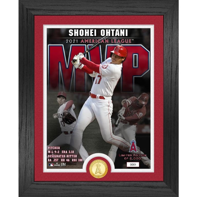 Los Angeles Angels Shohei Ohtani 2021 MVP Bronze Coin Framed Photo Mint