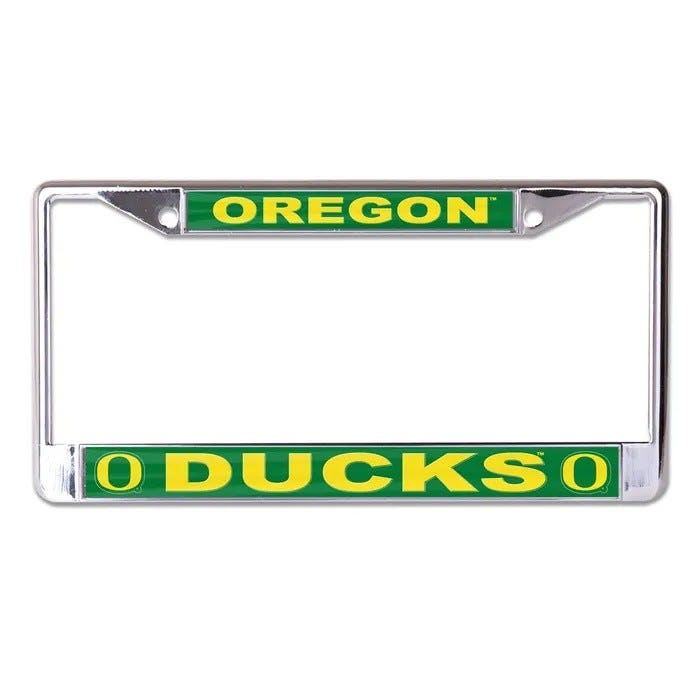 Oregon Ducks Laser Chrome Logo License Plate Frame