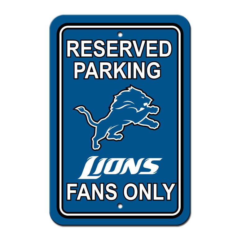 Detroit Lions Sign Reserved Parking Sign 12x18"