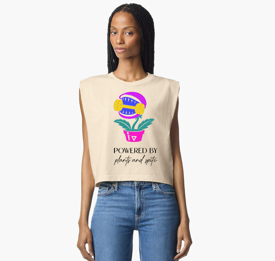 Cream Muscle Crop Colorful Venus Fly Trap