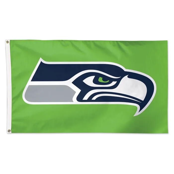 Seattle Seahawks Deluxe Lime Green Primary Logo Flag 3x5'