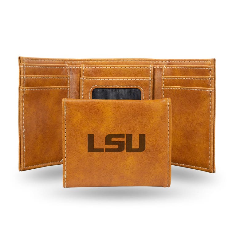 LSU Tigers Laser Engraved Trifold Leather Wallet