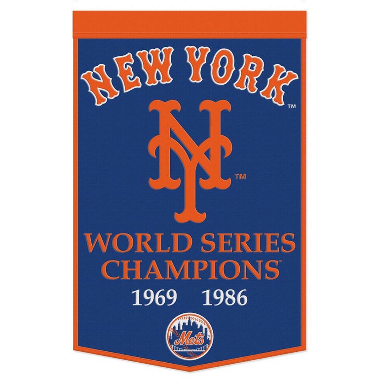 New York Mets Wool Dynasty Championship Banner 24x38"