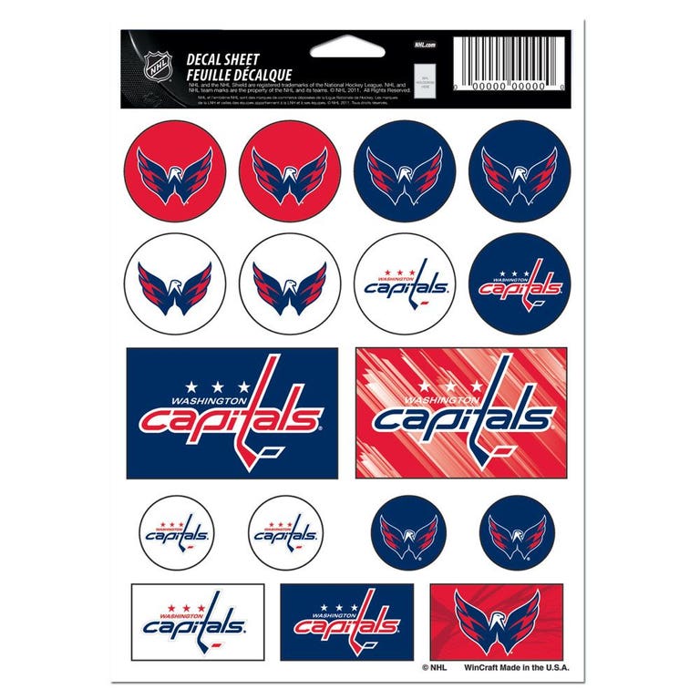Washington Capitals Vinyl Decal Sheet 5x7"