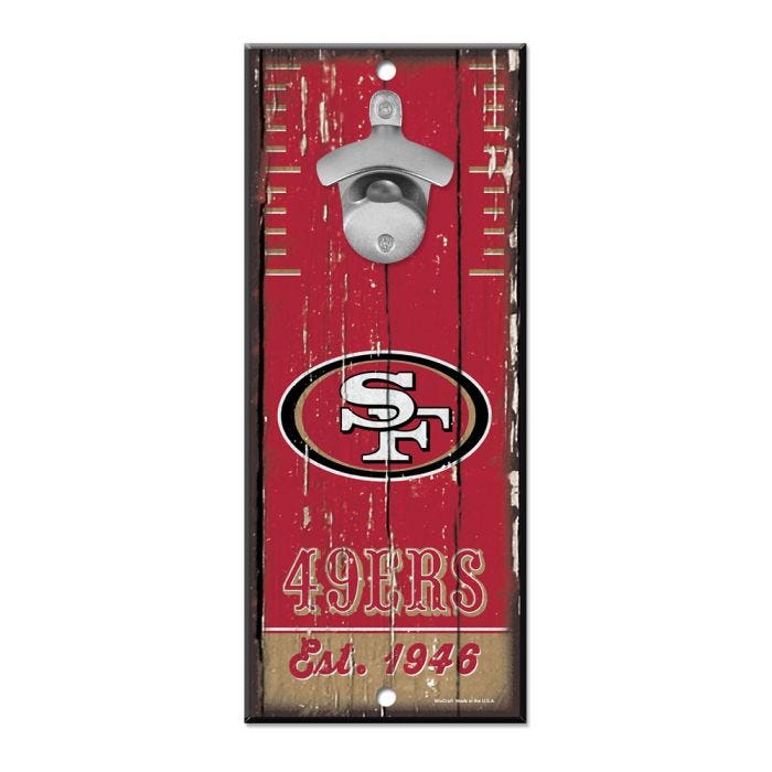 San Francisco 49ers Wood Bottle Opener 5x11"