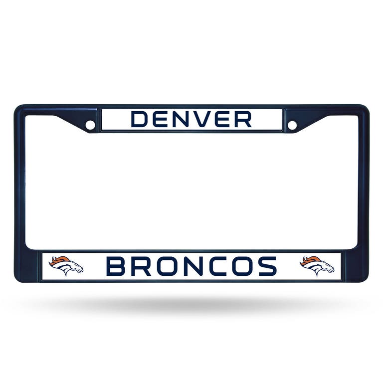 Denver Broncos Blue Chrome License Plate Frame