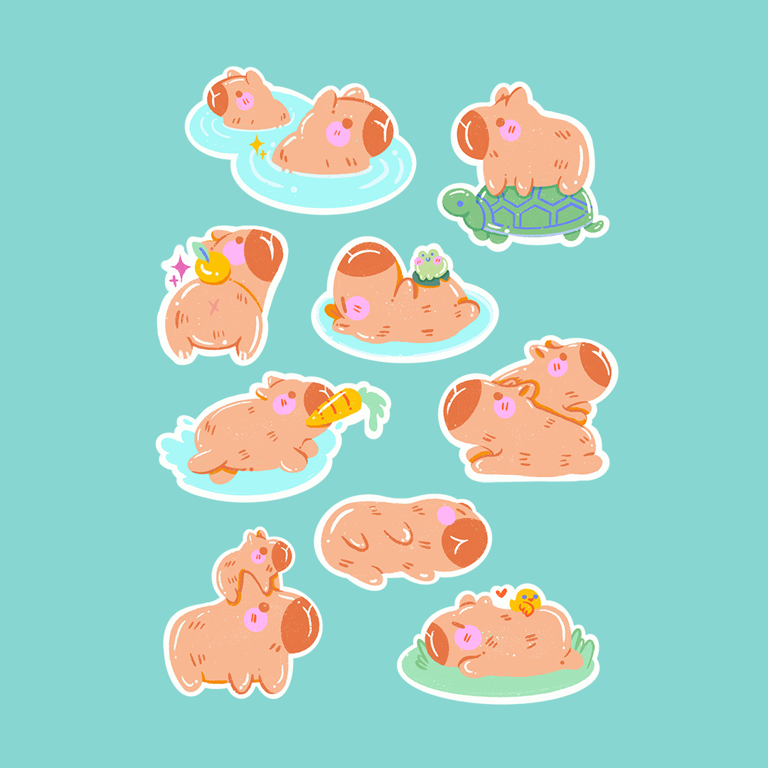 Capybara and Pals Sticker Sheet