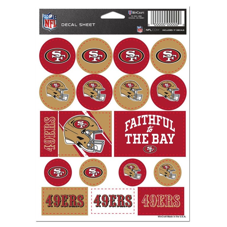 San Francisco 49ers Vinyl Decal Sheet 5x7"
