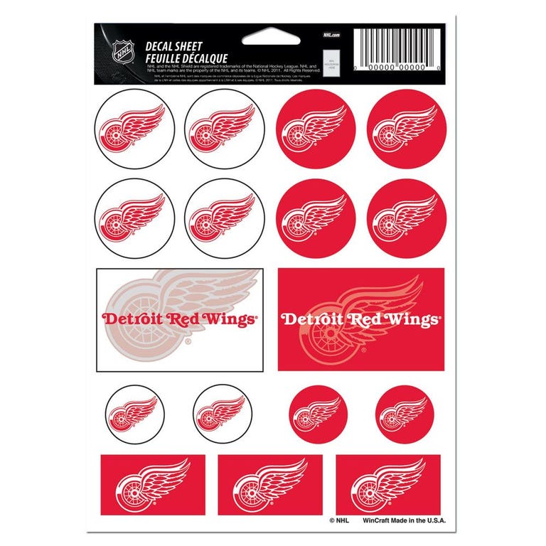 Detroit Red Wings Vinyl Decal Sheet 5x7"