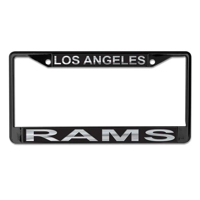 Los Angeles Rams Black Laser Chrome License Plate Frame