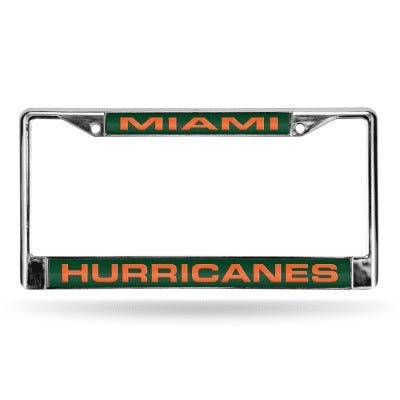 Miami Hurricanes Laser Chrome License Plate Frame