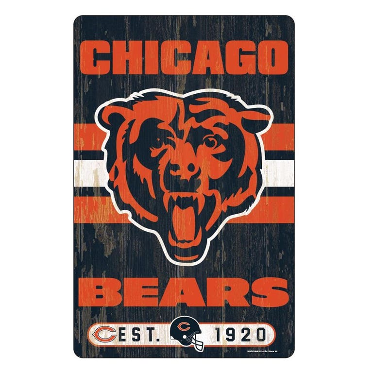 Chicago Bears Wood Slogan Sign 11x17"