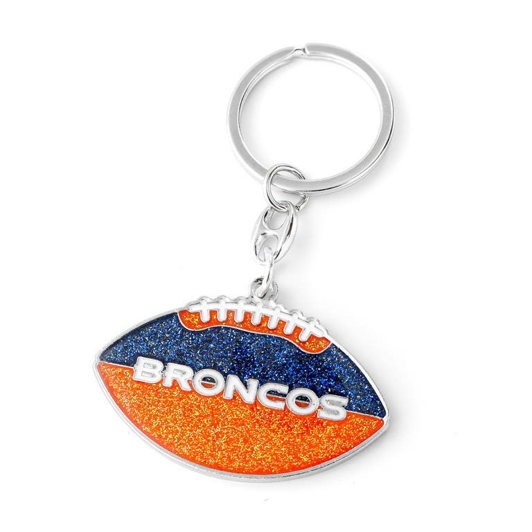 Denver Broncos Glitter Football Keychain