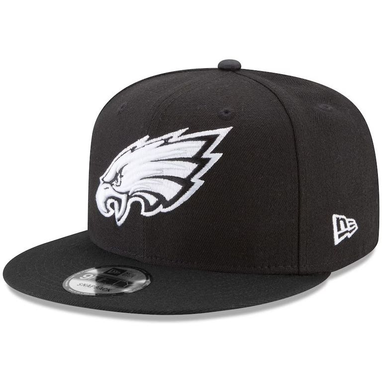 Philadelphia Eagles Black and White New Era Snapback Hat