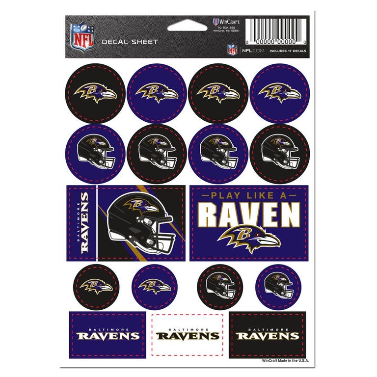 Baltimore Ravens Vinyl Decal Sheet 5x7"