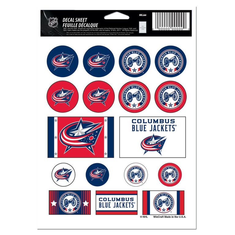 Columbus Blue Jackets Vinyl Decal Sheet 5x7"