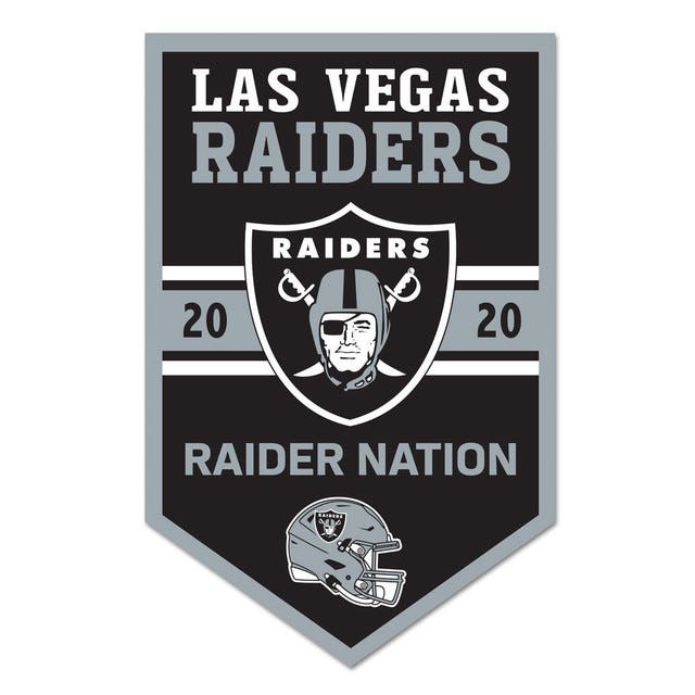 Las Vegas Raiders Chevron Wood Banner Sign 11x17"