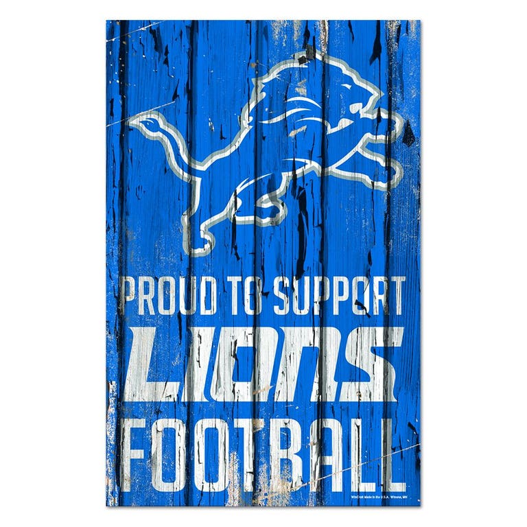Detroit Lions Proud to Support Wooden Sign 11x17"