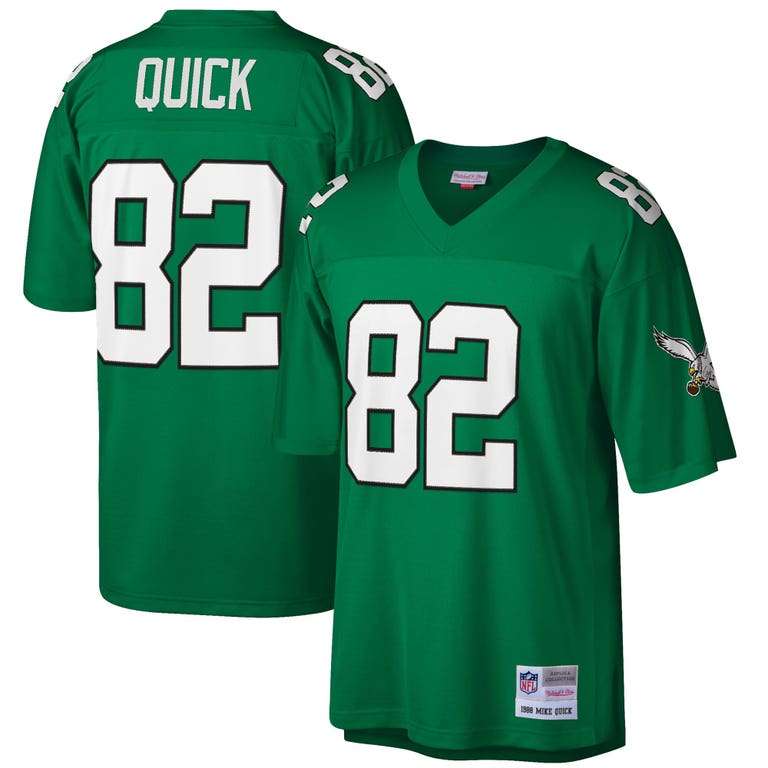 Philadelphia Eagles 1988 Mike Quick #82 Mitchell and Ness Kelly Green Jersey