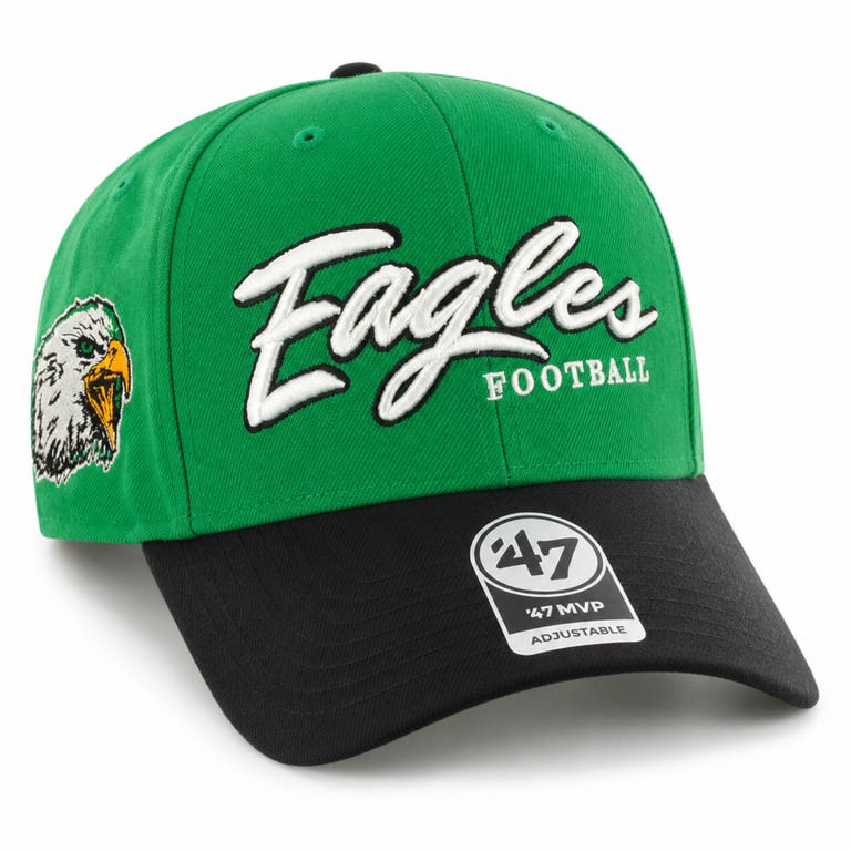 Philadelphia Eagles Kelly Green '47Brand KO Script MVP Adjustable Hat