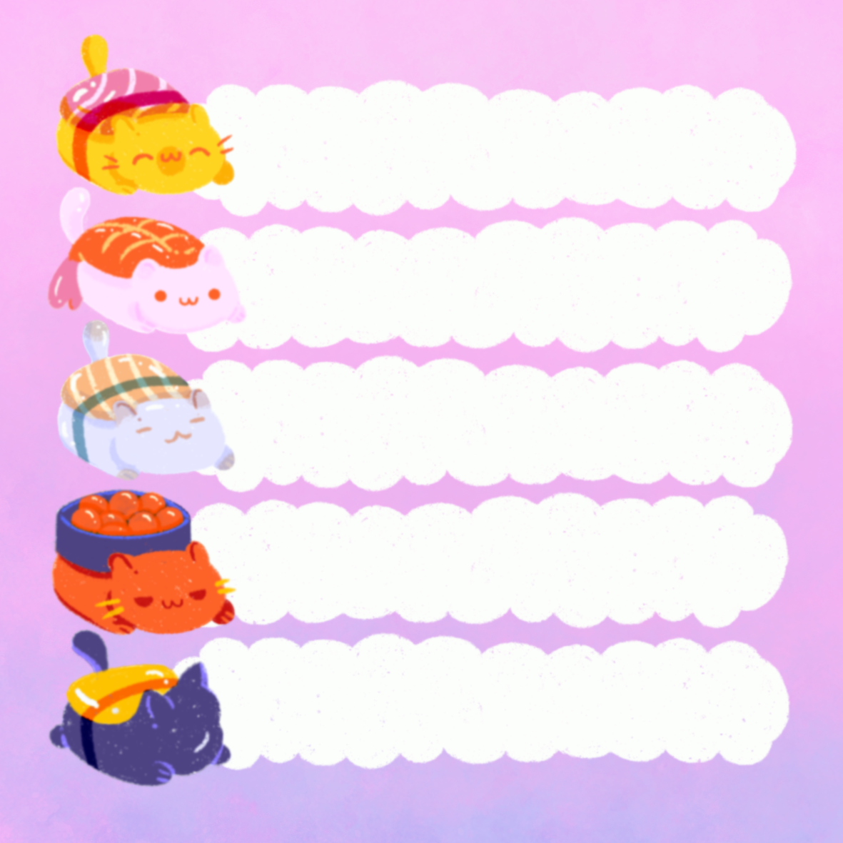 Sushi Cats Sticky Notes