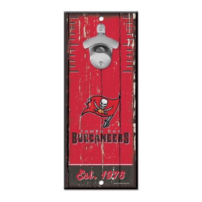 Tampa Bay Buccaneers Wood Bottle Opener 5x11"