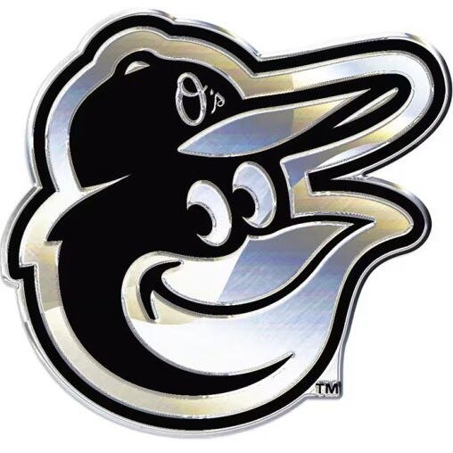 Baltimore Orioles Silver Auto Emblem