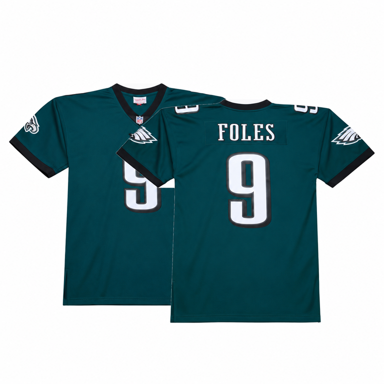 Philadelphia Eagles 2017 Nick Foles #9 Mitchell and Ness Midnight Green Jersey