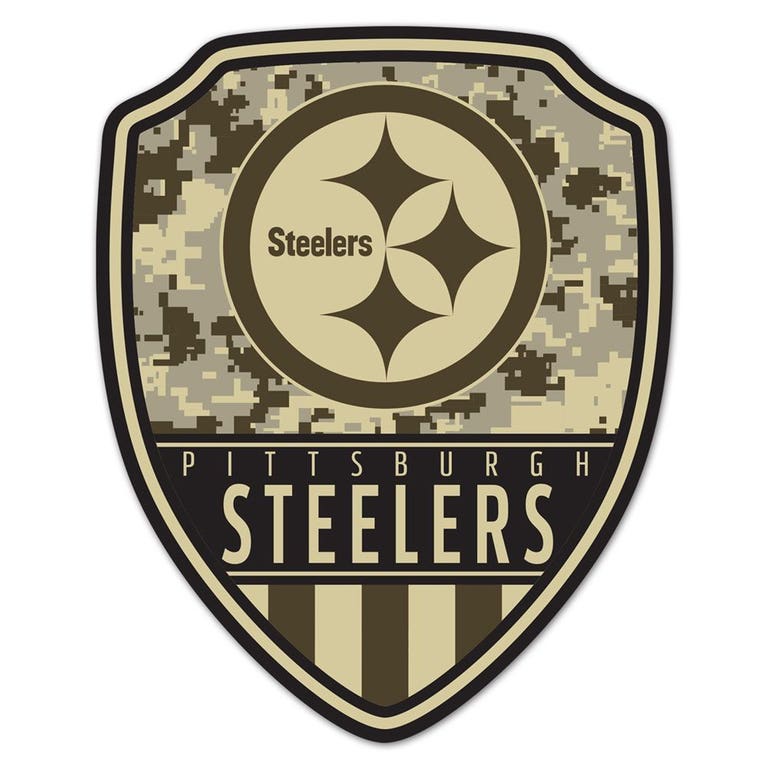 Pittsburgh Steelers Wood Shield Shaped Sign - 11x14"