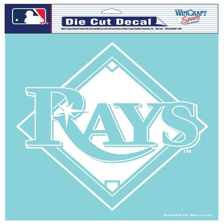 Tampa Bay Rays White Perfect Cut Decal 8x8"