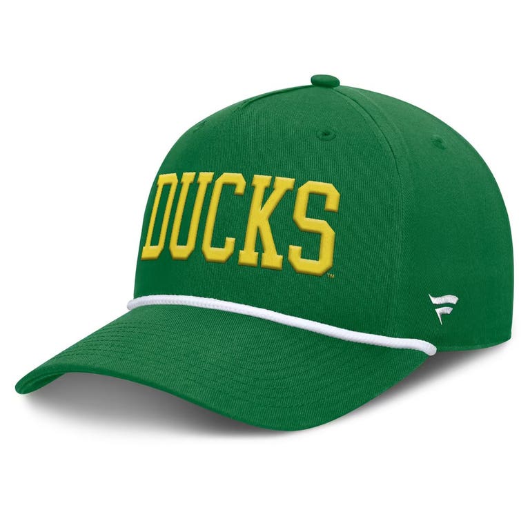 Oregon Ducks Green Fanatics Foul Ball Rope Snapback Hat