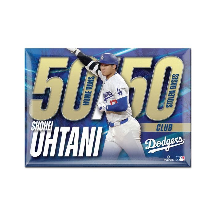 Los Angeles Dodgers Shohei Ohtani 50/50 MLB Record Premium Magnet 2.5x3.5"
