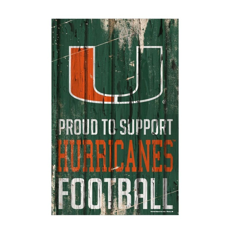 Miami Hurricanes Proud to Support Wood Sign