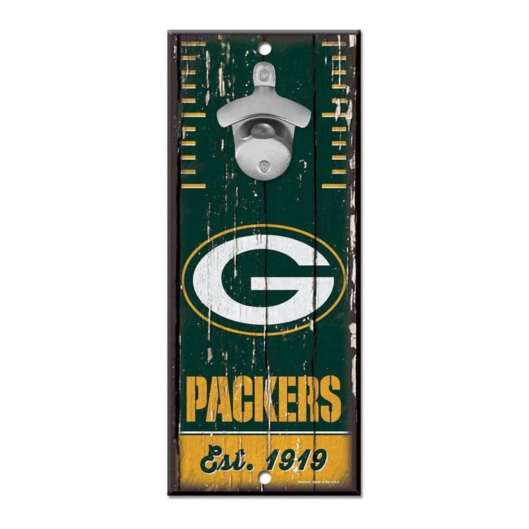Green Bay Packers Wood Bottle Opener 5x11"