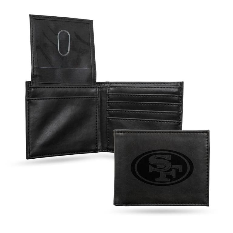 San Francisco 49ers Black Laser Engraved Leather Wallet