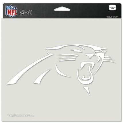 Carolina Panthers White Perfect Cut Decal 8x8"