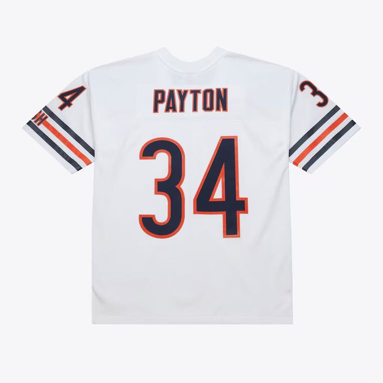 Chicago Bears 1985 Walter Payton #34 White Mitchell and Ness Jersey