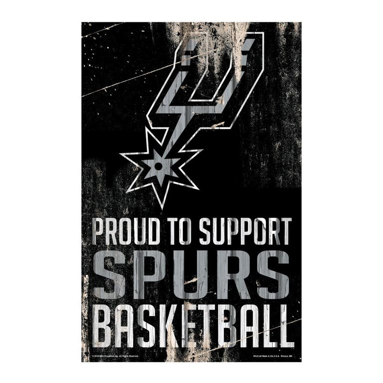 San Antonio Spurs Proud to Support Wooden Sign 11x17"
